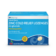 Healthy Living Cherry Zinc Lozenges, Homeopathic Cold Remedy, Reduces Duration of The Common Cold, Sore Throat, Cough, Congestion and Post Nasal Drip, 75 Count