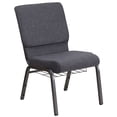 thumbnail image 5 of 4 Pk. 18.5''W Dark Gray Fabric Church Chair, Book Rack - Silver Vein Frame, 5 of 7