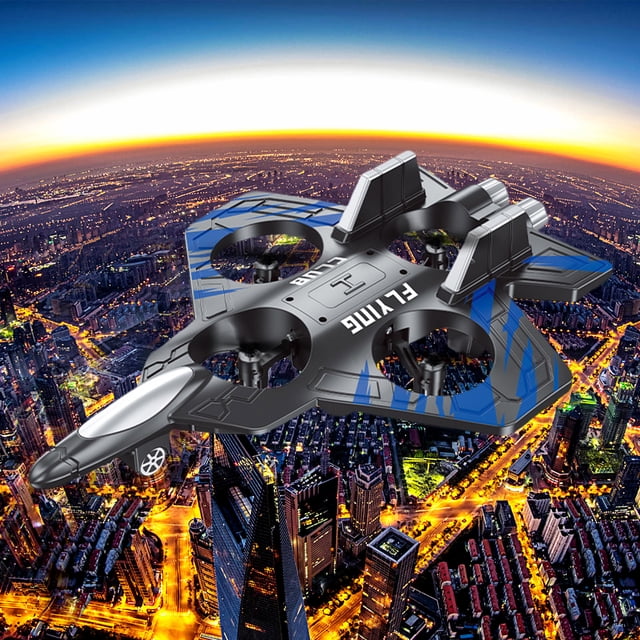 Juguetes de piscina, juguetes para bebés, juguetes para niños pequeños, avión de combate de largo alcance con control remoto, 4 drones de juguete para todo tipo de aviones de combate con control remot