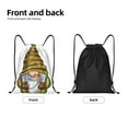thumbnail image 4 of Bingfone Fishing Gnome Fisherman Drawstrings Backpacks Bags for Men Women Gym Drawstrings Bag-Medium, 4 of 8