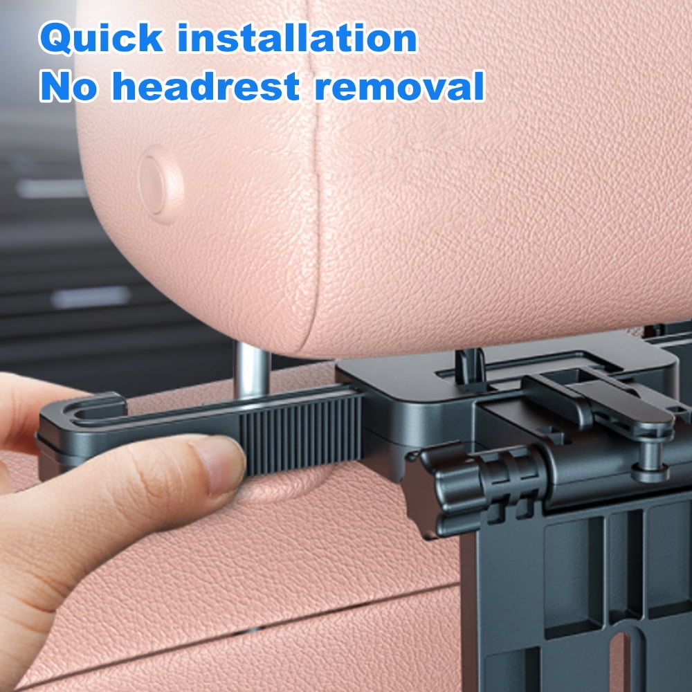 Tray Adjustable Car Seat Travel Table Multifunctional Foldable Car Back Seat Food Tray, Car Table With Phone Holder For Working, Writing, Eating Black
