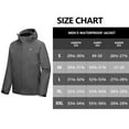 thumbnail image 3 of Little Donkey Andy Men's Waterproof Jacket with Removable Hood，Fleece Lined Warm Rain Jacket for Hiking, Skiing Charcoal Heather L, 3 of 7