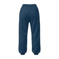 thumbnail image 7 of sdhkgrrt Women Plus Size Jogger Sweatpants Elastic Waist Casual Long Pants with Pockets Solid Active Lounge Travel Trousers Fall Fashion Outfits Winter Clothes, Navy M, 7 of 7