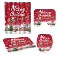 thumbnail image 2 of Boreal Craft Santa Driving Sleigh Shower Curtain Mat Four Piece Home Bathroom Dry And Wet Separation Partition Shower Curtain Shower Curtain Towel Rack Wall Mounted Bathroom Storage Shelf Towel, 2 of 7