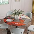 thumbnail image 5 of Plum Blossom Round Tablecloth for 36-44 Inch Tables, Fitted Table Cover with Elastic Edge, Retro Flowers Country Nostalgic Waterproof Outdoor Table Cloth Protector for Patio Garden Dinner Picnic, 5 of 9
