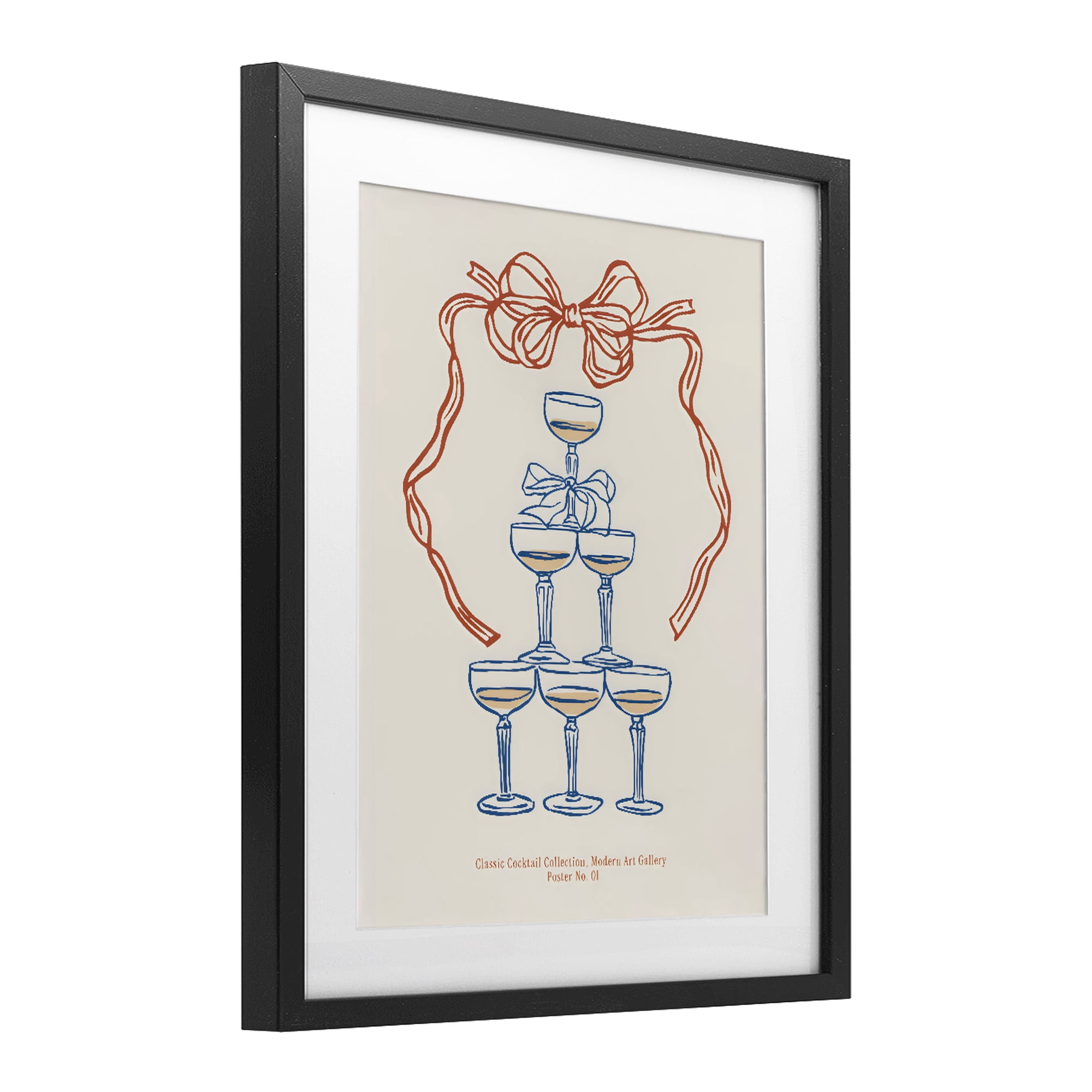 Stupell Industries Classic Cocktail Tower Black Framed Print Under Glass, design by The Prints Vibe