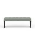 thumbnail image 3 of 46.5" Upholstered Bench with Nailhead Trim and Wood Legs in Stone (Light Gray), 3 of 4
