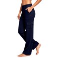 thumbnail image 2 of Inleife Women Solid Cargo Yoga Pants High Waist Flared Workout Trousers Multi Pockets Casual Daily Loungewear, 2 of 6
