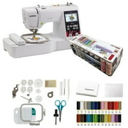 Sewing starter kit including 26 Gutermann sewing thread 100m spools and a Brother sewing machine. Sewing kit for adults with sewing thread and Brother PE550D 4 x 4 Embroidery Machine