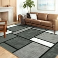 thumbnail image 5 of Haperlare Modern Area Rug Geometric Rug Washable Rug Non Slip Accent Rug Thin Throw Rug for Bedroom Livingroom, 9' x 12' Gray, 5 of 6