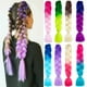 thumbnail image 2 of MISSQUEEN-Extensión de cabello trenzado sintético Jumbo para mujer, trenzas de color rosa, morado y amarillo, 24 pulgadas, 2 of 4