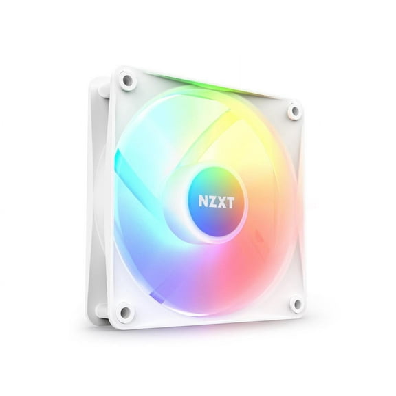 NZXT F120 RGB Core Fan - RF-C12SF-W1 - 120mm Hub-Mounted RGB Fan - Sublime RGB Lighting - PWM Control - Single, 120mm Case Fan - White