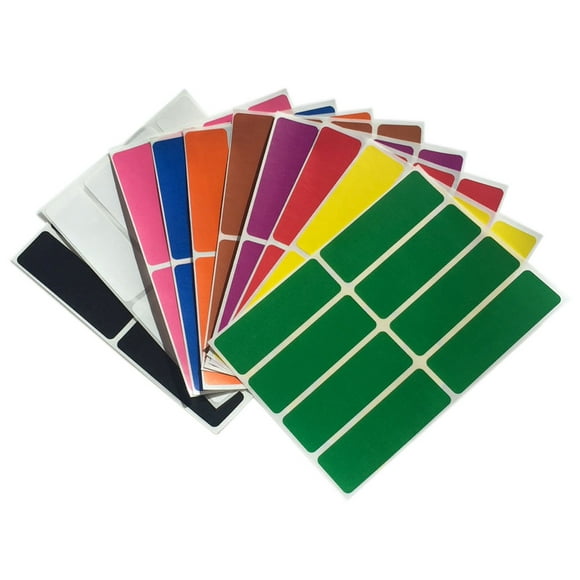 Colored labels stickers rectangle label in 10 assorted colors name tags 3 x 1 inch - 80 pack by Royal Green