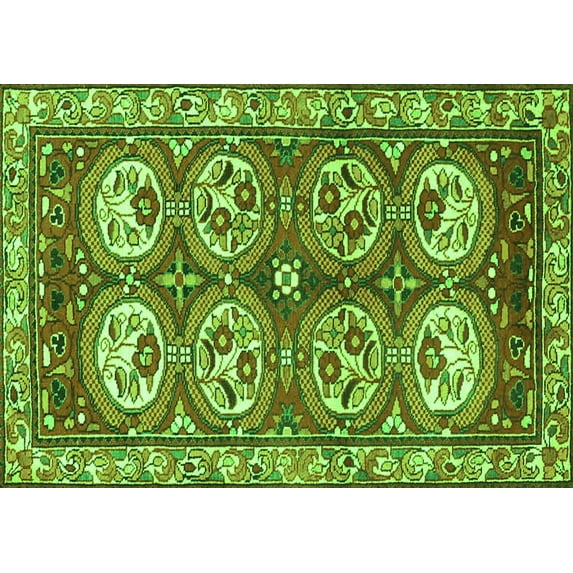 Ahgly Company Indoor Rectangle Persian Green Traditional Area Rugs, 4' x 6'