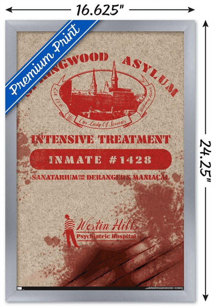 A Nightmare on Elm Street - Springwood Asylum Wall Poster, 14.725" x 22.375", Framed