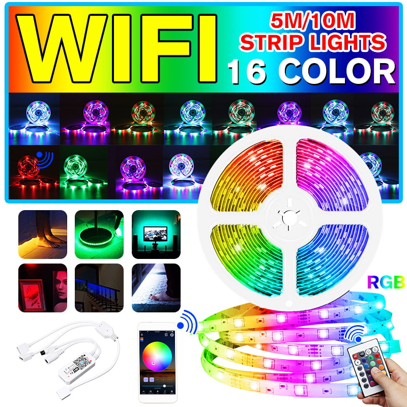 5M/10M 5050 SMD 300/600 LEDs Waterproof RGB Color changing Flexible Strip Light 