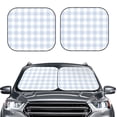 thumbnail image 6 of Lsque Blue Checkboard 2 PCS Windshield Sun Shade | CarFoldable Window Covers | Car Accessories Reflect UV for Universal Cars SUV Truck | Medium, 6 of 7
