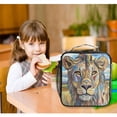 thumbnail image 6 of Square Lunch Bag 10.5*3.5*9.5 Inches Cooler Bag Lunch Bag Insulation Portable Durable Fashion Prairie Lion Pattern, 6 of 6