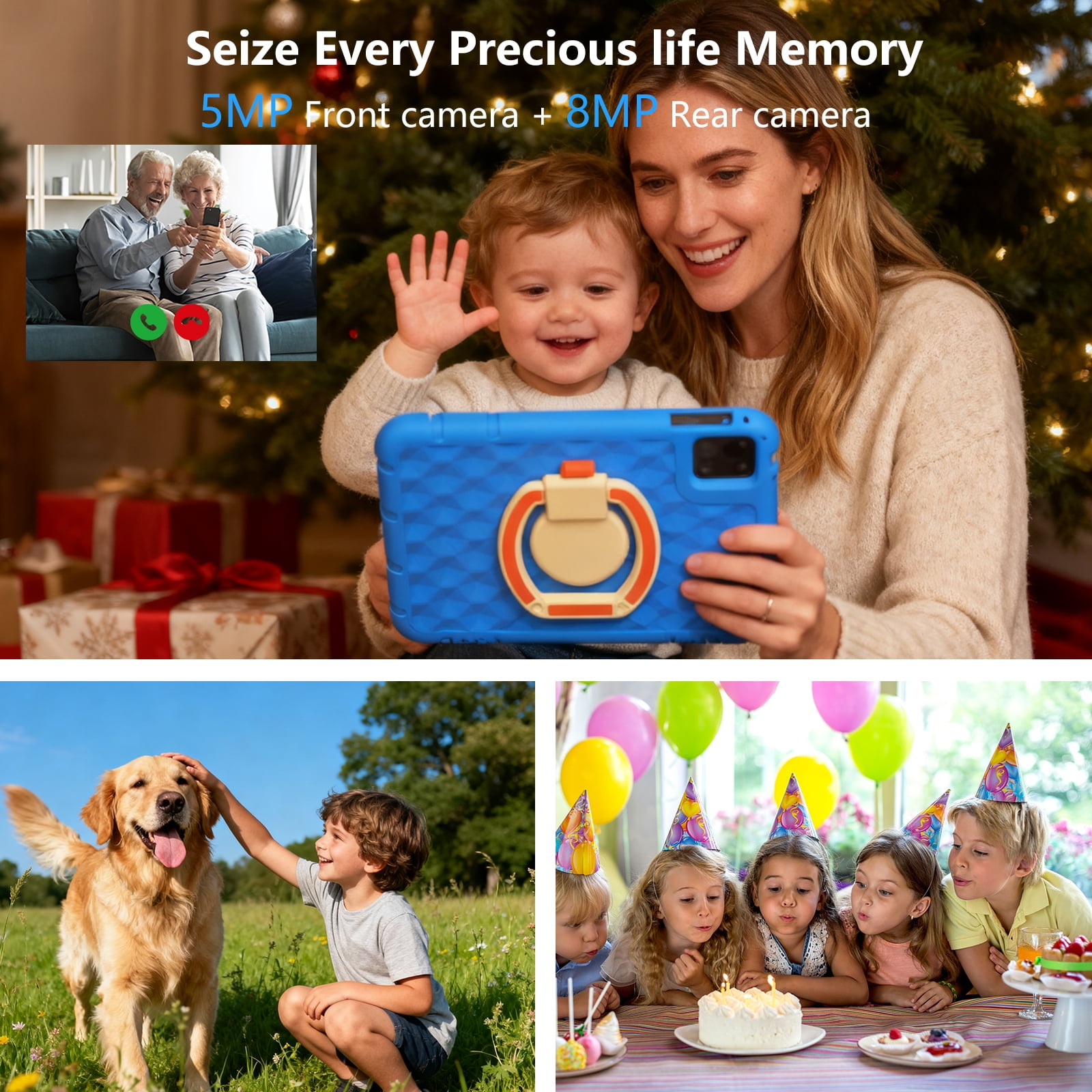 Kids Tablet, 10 inch Android 15 Tablet for Kids, 20GB RAM 128GB ROM Octa-Core 6000mAh Battery Childs Tablets with Shockproof Case, Bluetooth, WiFi, Parental Control, Dual Camera, GPS