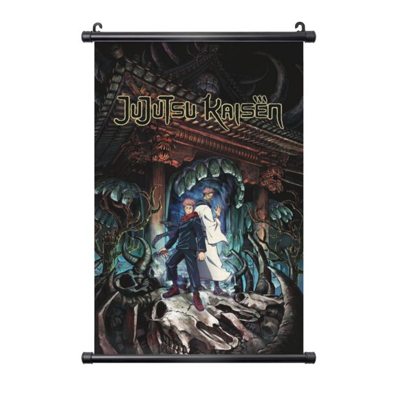 Shaft Hanging Banner Jujutsu Kaisen Gojo Satoru Poster Wall Canvas Artwork With Black Frame Scroll Painting 16"x24"