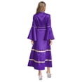 thumbnail image 2 of iiniim Robe de Clergé pour Femmes Robe Maxi de Clergé Robe de Chœur de Ministre Manches Évasées Robe Longue à Boutons Violette G, 2 of 7