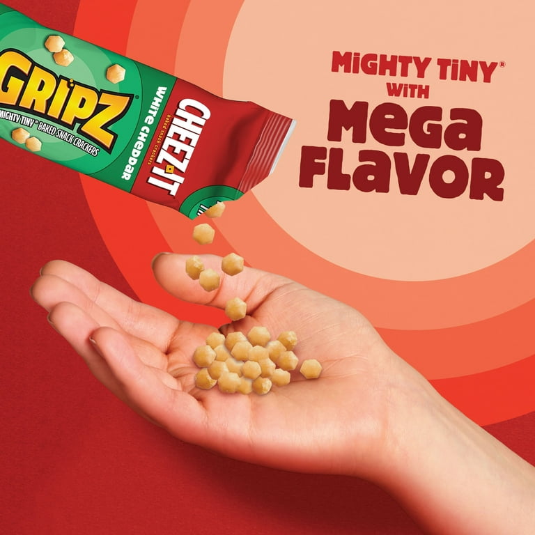 Cheez-It Gripz White Cheddar Baked Snack Crackers, Mini Crackers