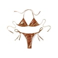 thumbnail image 5 of Minibikini con cordones brillantes metálicos para mujer, traje de baño acolchado con copa triangular, Top con bragas, traje de baño Sexy de 2 piezas, traje de baño para playa, 5 of 5