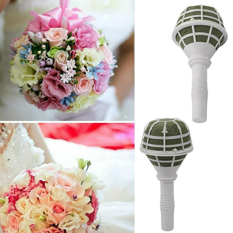 1pc Bride Bouquet Holder For Wedding Foam Flowers Handle Artificial Flower  Hand Held Bouquet Decor With Mud Package