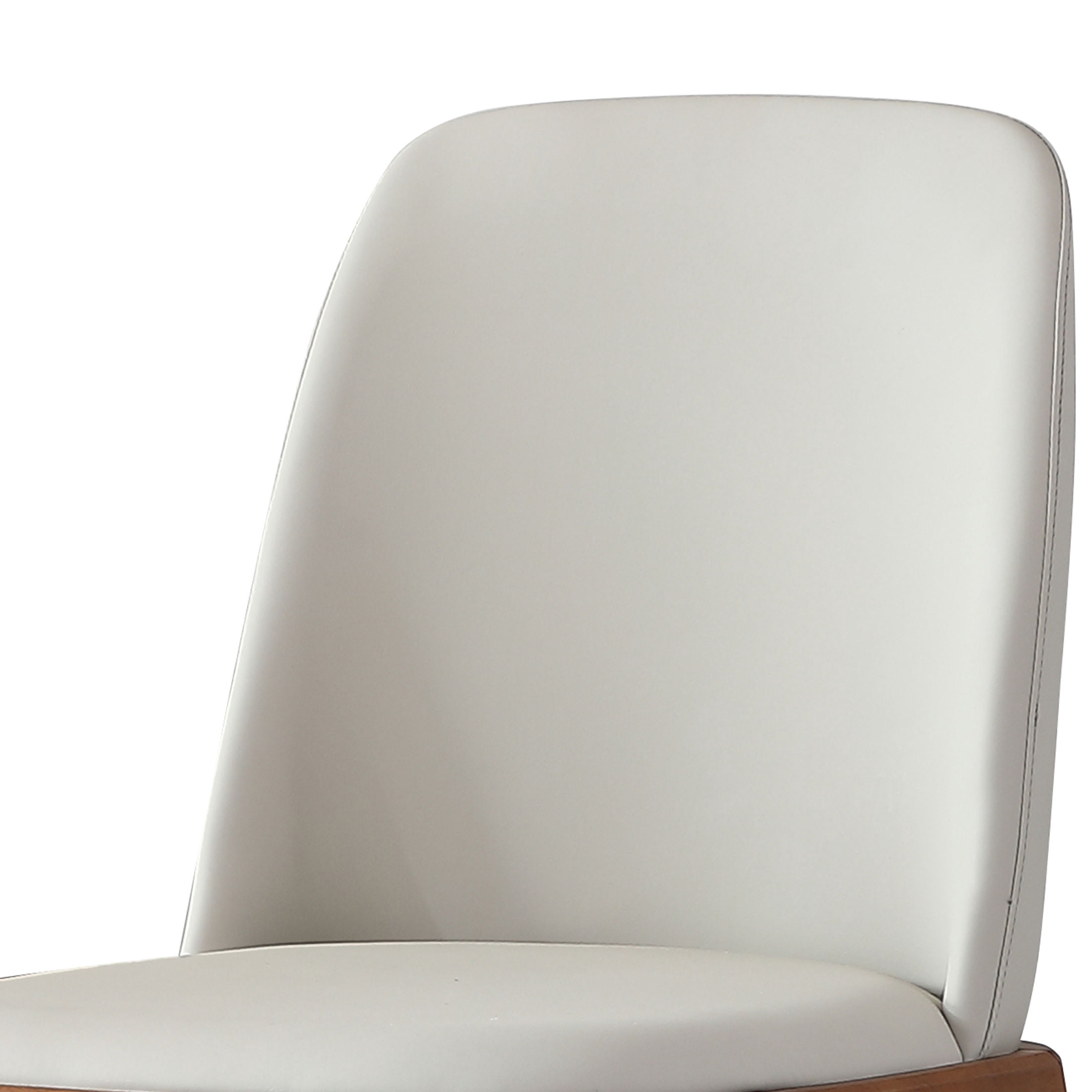 Noble House Modern PU Leather Dining Chairs Set of 2, Wooden Legs and Ergonomic Back, Gray