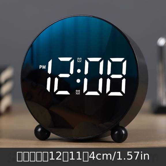 New student creative alarm clock fashion simple office electronic clock LED LCD clock home bedside clock temperature clock plastic clock