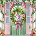 thumbnail image 7 of KOYPTL Easter Door Cover for Front Door, Cute Easter Bunny Egg Wreath Pattern for Front Door, Welcome Door Porch Sign Banner for Spring Holiday Party Easter Decorations Indoor, 35.4x70.8 inch, D, 7 of 7