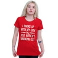 thumbnail image 3 of Broke Up With Gym Fitness Exercise Womens Slim Fit Graphic Tee Brisco Brands L, 3 of 5