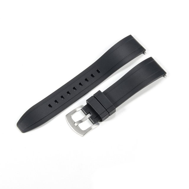 Correa de caucho de 22 mm de liberación rápida compatible con varios relojes Correa de caucho fluorado