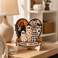 thumbnail image 3 of Halloween Plaid Ghost Wooden Signs with Stand Spooky Crew Tabletop Decor for Fall Holiday Party Farmhouse Style Home Ornament Gift, 3 of 5