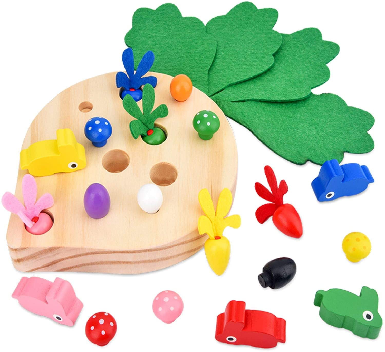 Wooden Pull Along RabbitToy For Baby Boy & Girl Early Educational Toy 
