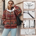 thumbnail image 6 of Uorisanigo Aztec Tribal Red Womens Zip Up Hoodies Sweatshirt Drop Shoulder Comfortable Oversized Casual Sweatshirts with Pocket Long Sleeve Fall Winter Outfits Clothes Size S, 6 of 7
