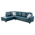 thumbnail image 1 of Star Home Living Corp Ben Simili Cuir Gauche Canapé en Vert Bleu, 1 of 2