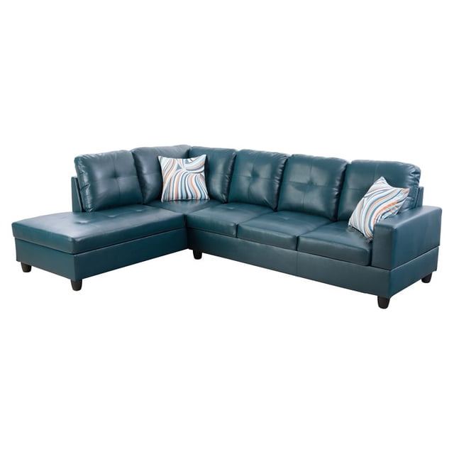 Star Home Living Corp Ben Simili Cuir Gauche Canapé en Vert Bleu