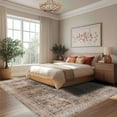thumbnail image 2 of Socofuz Vintage Big Area Rug 8x10, Non-Slip Floor Carpet Printed Soft Durable Stain Resistant Living Room Dining Room Bedroom,Light Brown, 2 of 6