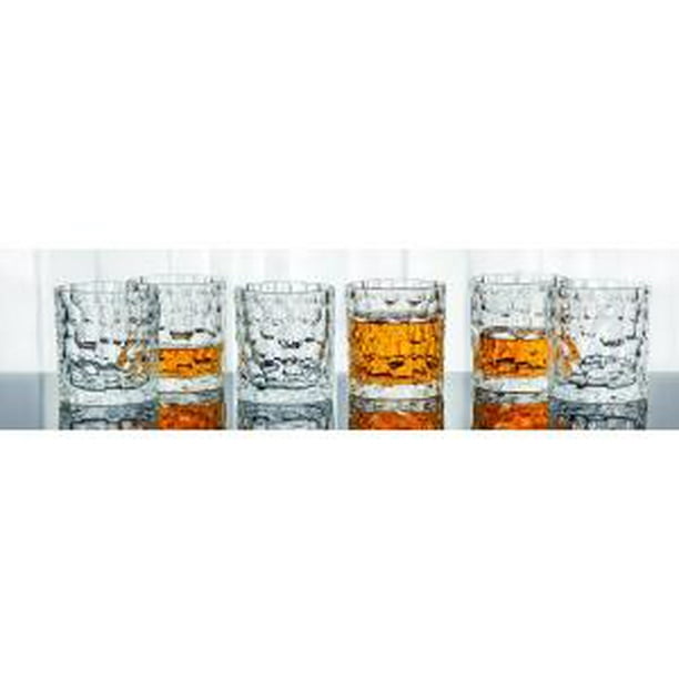 Bubble Circles Pattern Clear Crystal Double Old Fashioned Whiskey