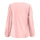 thumbnail image 4 of Blusa de gasa para mujer con cuello en V, volantes, pliegues y mangas acampanadas, blusa holgada informal para otoño, 4 of 4