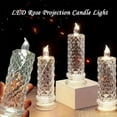 thumbnail image 2 of Led Crystal Candle Lights, 2/4/6pcs New Christmas Tree Led Candles, Rose Shadow Led Flameless Candles,Safe Flameless Design, Long Lasting for Valentines Christmas Decorations Home Decor, 2 of 8