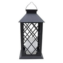 Solar Lanterns Outdoor, Black Lanterns Decorative Indoor, Outdoor Garden Hanging Waterproof LED Flickering Flameless Candle Lights for Outdoor Party