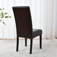 thumbnail image 4 of Funda de cuero para silla de comedor, cubierta de tela de PU con todo incluido, impermeable, elástica, para mascotas, a prueba de polvo, oficina y hotel, 4 of 5