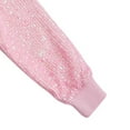 thumbnail image 6 of Staki Sequin Jacket Girls's' Sequin Bomb Jacket Shiny Set Long Sleeved Zipper Bright Color for Girls' Kid Birthday Concert Varsity Jacket(Pink,5-6 Years), 6 of 6