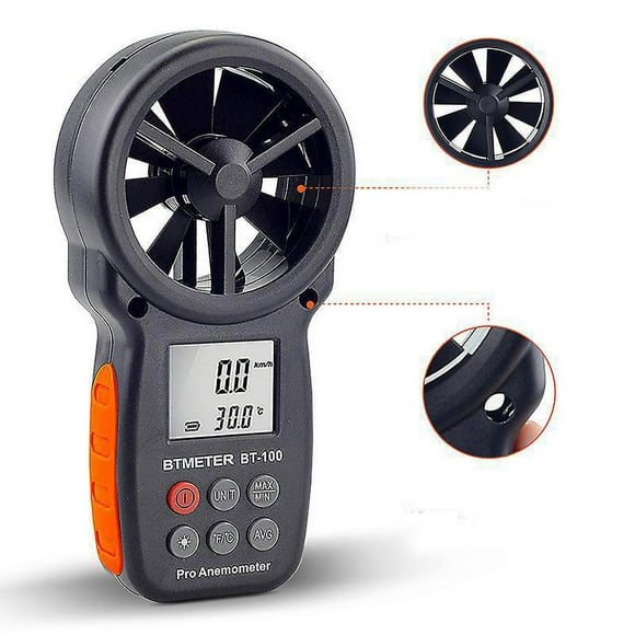 Handheld Digital Anemometer - Measure Wind Speed, Temperature, and Wind Chill with Backlight - Max/Min Function