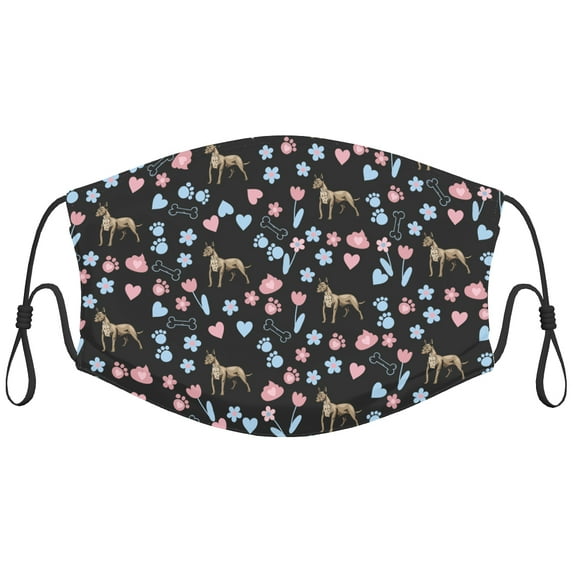 Cute Mexican Hairless Dog Graphic Printed Cloth Face Masks Reusable Washable Adjustable for Child (5 PCS)