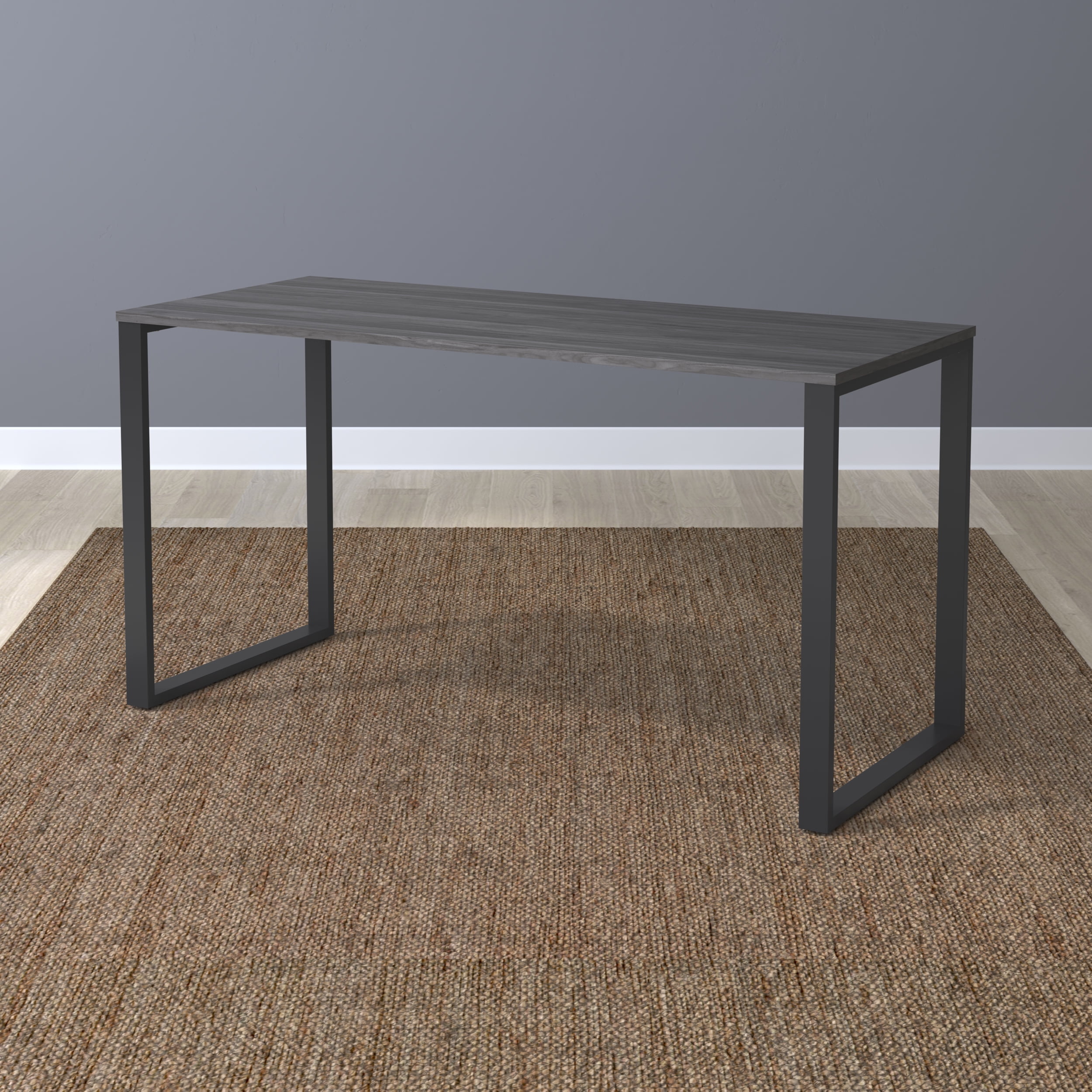 HON Basyx 55” Commercial-Grade Executive Desk, in Charcoal/Gray (BSX55MOLCG)