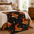 thumbnail image 6 of Celestial Moon Candles Starry Night Fantasy Pattern Mystical, Warm Flannel Blanket for Living Room and Reading Nook, Festive autumn celebration Scene, Art Lovers autumn celebration Gift, 6 of 7