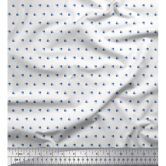 Soimoi Rayon Fabric Dots Shirting Print Sewing Fabric Yard 56 Inch Wide